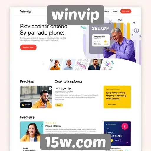 Evolução do design do site Winvip nos últimos meses